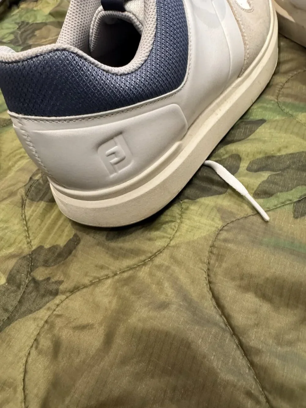 FootJoy Contour Casual Golf Shoes White Gray Navy 54374